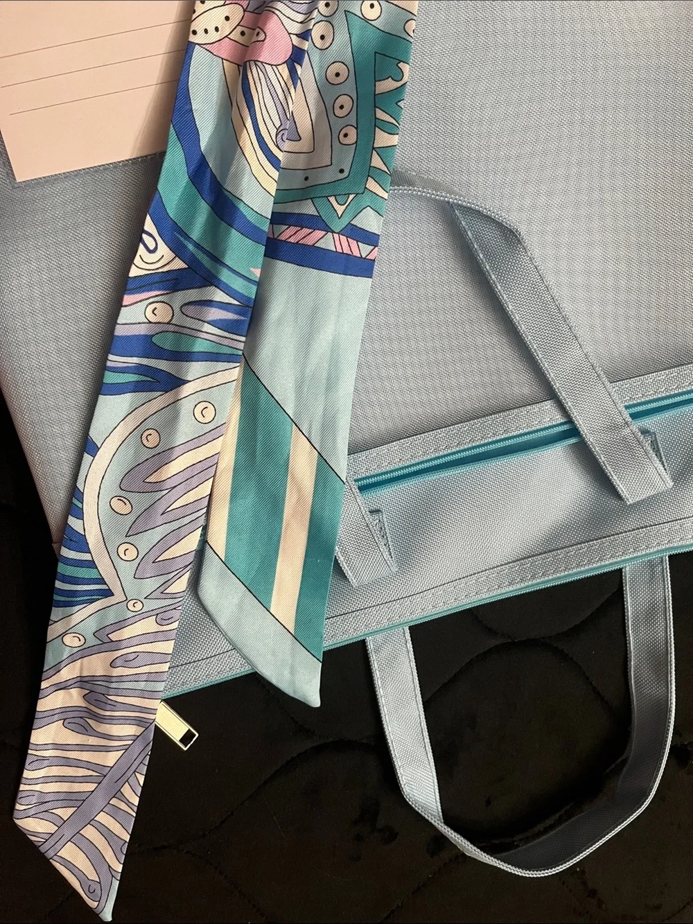 3 Pocket Zipper School, Office or Laptop Tote w/ Handles, FREE Scarf Included